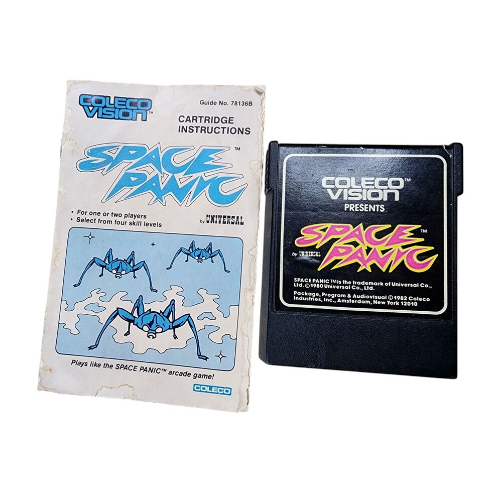 Space Panic‎ Colecovision Game Cartridge w/ Manual